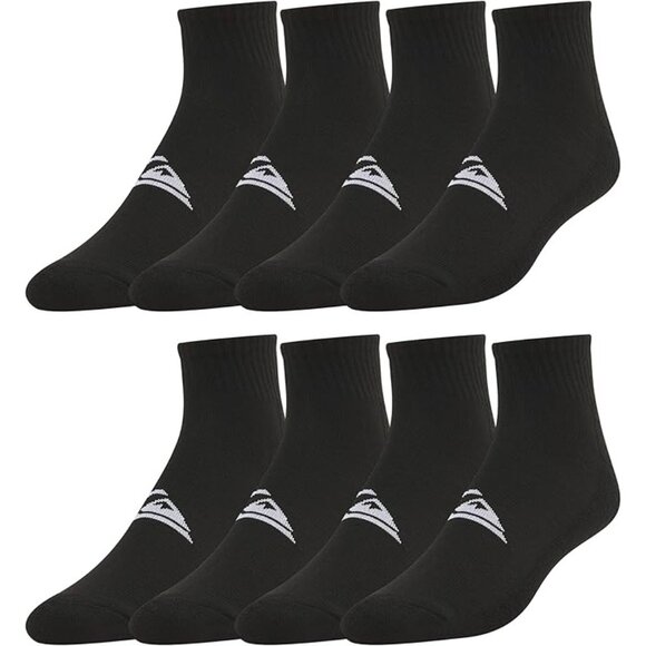 Quiksilver Half Cushion Quarters Ankle Socks 8 Pairs Mens Shoe sz 8-12.5 - Picture 1 of 5